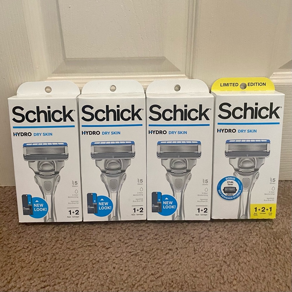 (4x) Schick HYDRO Skin Comfort Dry Skin Men’s Razor 5-Blades Cartridges bundle
